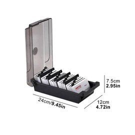 Polartreehome Business Card Box, 500 Cards Business Card Storage Box, Business Card Box with 4 Divider Boards and A-Z Index Tabs for Business Cards, IDs, Bank Cards