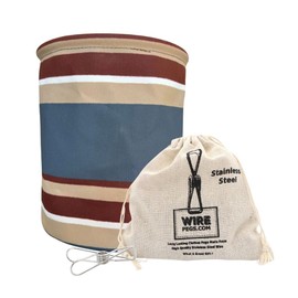 Biome Canvas Peg Bag + Stainless Steel Peg Bundle, Midnight Black / Pack of 36 Pegs