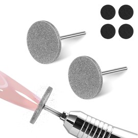 JIEYAO Nail Cutter Bits, 2 Pieces Sanding Disc Manicure with 4 Pieces 20 mm Foot Sandpaper Professional Electric Foot File Hard Skin Pedicure Discs for Acrylic Gel Nails Attachments (#107)