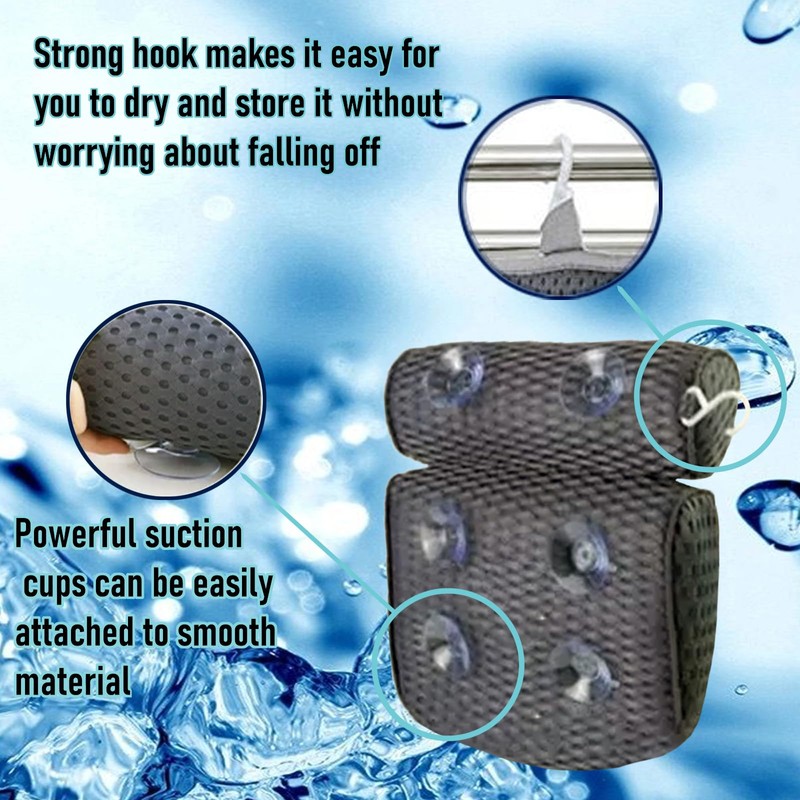 SculifyVita Bath Pillow - Non-Slip Luxury Head/Neck Support, 4D Air