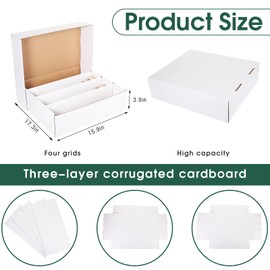 Yexiya 30 Pcs 3200 Count Sports Card Storage Boxes White Trading Card Box Collectible Trading for Soccer Baseball Game