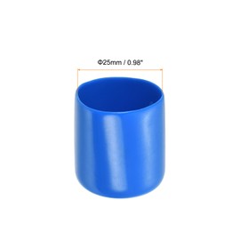 Rebower 5 Pack Screw Thread Protector Cover Rubber End Caps, [for Screw, Bolt, Rod End Cap] - 1"(25mm) ID/Blue