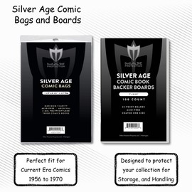 Max Protection Comic Book Bags and Boards (200 Bags and 200 Boards) - Premium Protector for Your Favorite Silver Age Comic Books - Crystal Clear Acid Free Comic Book Sleeves and Backing Boards