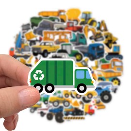 50Pcs Heavy Equipment Stickers Waterproof Construction and Truck Vinyl Decals for Kids Teens Adults, for Water Bottle Laptop Skateboard and Much More