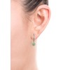 Sterling Silver Natural Green Jade Lever Back Drop Dangle Earring