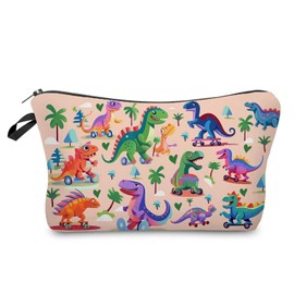 Livel lhood Colorful Dinosaur Makeup Bag Cute Small Organizer Zipper Pouch Colorful Dinosaur Cosmetic Bag Birthday Present for Women Friends, hzj0690