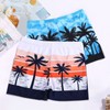 a889 New 2025 Plus Size Men's Modesty Boxer Swim Trunks Set Red Coconut Tree+2XL [60.00 Kg-75.00 Kg 10ea