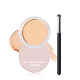 Under Eye Concealer for Dark Circles with Brush,Undereye Brightener Color Corrector Concealer Full Coverage for Older Women,Waterproof Tattoo Cover Up Makeup,Longlasting Corrector de Ojeras-03Vanilla