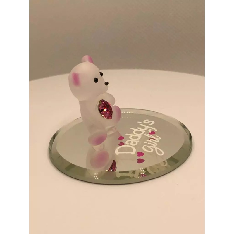 Glass Baron Bear Glass Figurine Daddy's Girl Handcrafted Father's Day