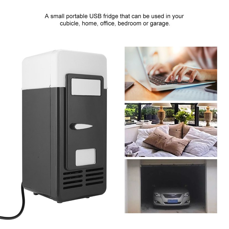 PC USB Mini Refrigerator Fridge Beverage Drink Can Cooler Warmer