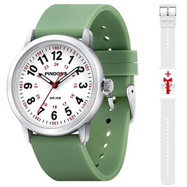 PINIDOUS Women Watch for Nurse Medical Professionals,Ladies Men Watch,Silicone Band(Gift Different Color Band),Luminous Easy Read Dial Water Resistant Watch with Second Hand Quartz Analog Watches