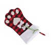 Christmas Stocking Dog Paw Shape Plaid Decorative Gift Bag Christmas