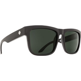 Spy Optic Discord Square Sunglasses for unisex-adult, Black/Happy Gray/Green, 57 mm