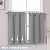 Chyhomenyc Silver Grey Short Blackout Curtains 36 Inch Length, Small