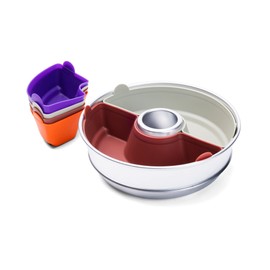 OMNIA Set mit 6 Silikonformen für Campingofen Omnia - Sechs Silikonformen in Form von Halb- und Viertelteilen