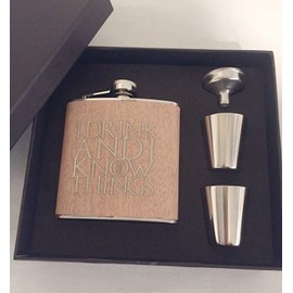 Game of Thrones Inspired"I Drink and I Know Things" Flask Set with Accessories