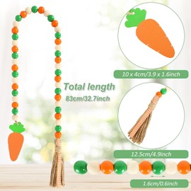 Easter Wood Bead Garland with Tassel - Handmade Farmhouse Decor for Tiered Tray