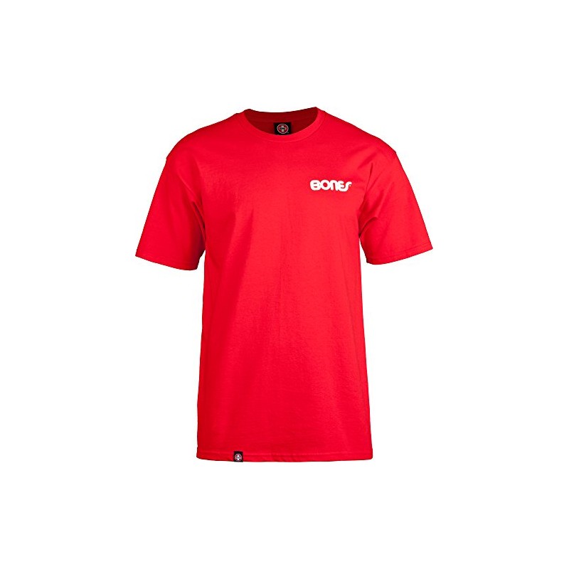 Bones Bearings Swiss Text Red T-Shirt, Large
