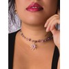 Sacina Purple Sun Choker, Freesize, Zinc Alloy, Stainless Steel, Nature