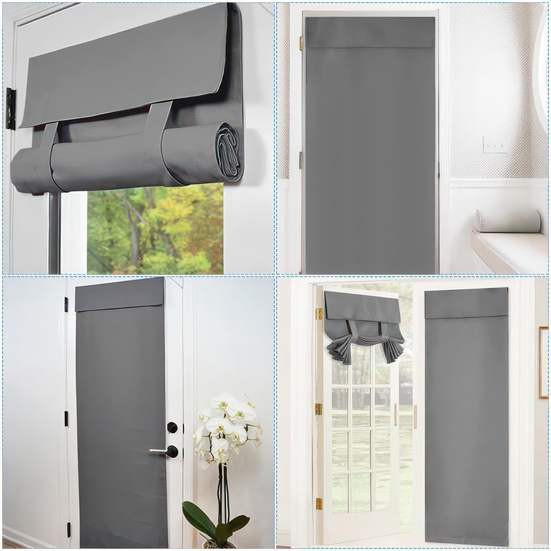 Zevrang Blackout Door Curtain, 26x40Inch French Tie Up Thermal No