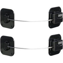 Child Safety Cabinet Locks,Cabinet Locks with Combination Closet Lock,Cabinet Lock,Child Proof Refrigerator Lock(Black 2Pcs)