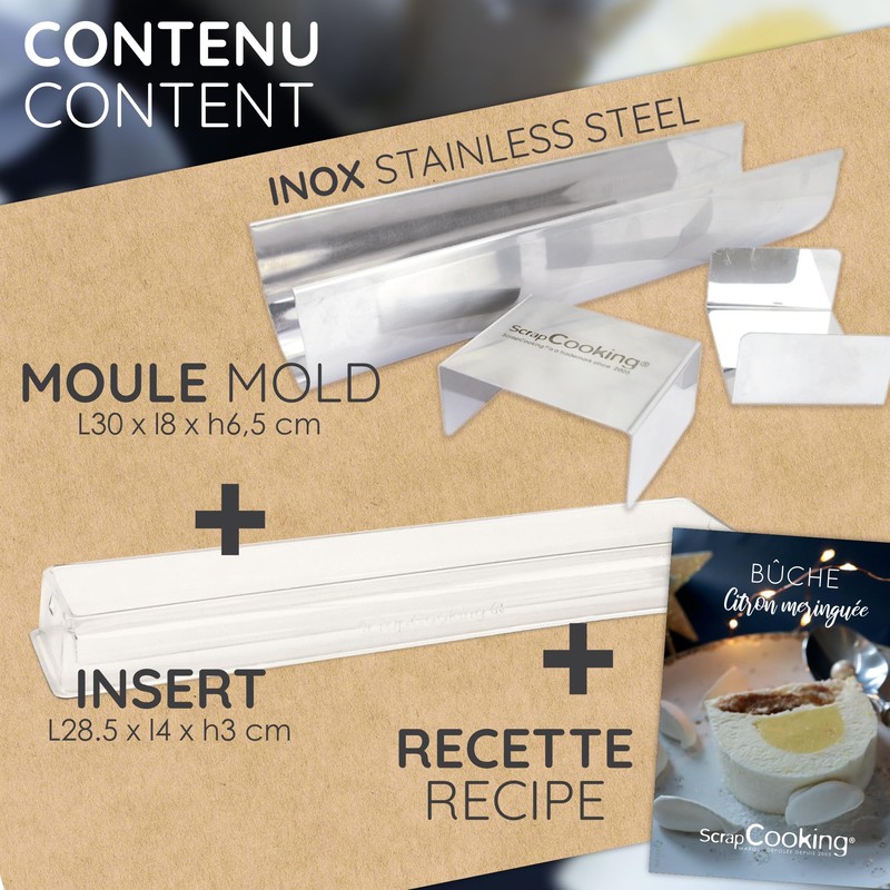 Scrapcooking 1910 Yule Log Mould with Insert Stainless Steel Multi-Coloured