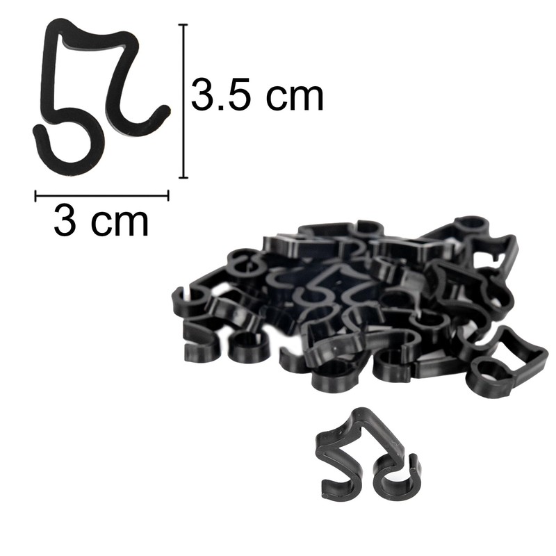 SHATCHI 48Pcs Black Gutter Hooks for Outdoor Hanging Christmas Icicle