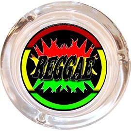 Reggae Glass Ashtray - 4" Round