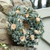 Spring Wreath Sage Green Wooden Crocus Hanging Easter Door Decoration