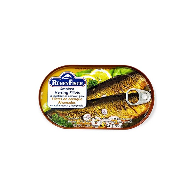 Smoked Herring Fillets Rugenfisch Filets de Hareng Fumes 6.7 oz