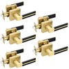EHOMEWARE 5 Pack Gold Door Handles, Privacy Door Levers for