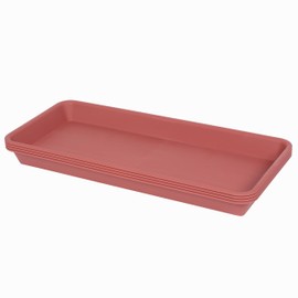 VUWEZ 4 Pack of Plastic Plant Tray Saucer Rectangular 16 inch, Plant Trays Saucers for Indoors Outdoor, Plant Water Drip Tray for Flower Pot Planter, Windowsill Plant Tray (7.0 X 16.1'', Terracotta)