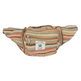 Hemp Fanny Pack,Adjustable Waist and Multiple Pockets,Waist Bag & for all purpose (Multi- Green)