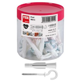 TOX Pirat Spreading Dowel Round Shape 11, Pack of 20, Wall Plug with 20 hook 01226111