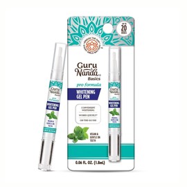 GuruNanda Teeth Whitening Pen,(0.06 fl oz)-20 Uses, Vegan & Gentle on Teeth Pro Formula - Hydrogen Peroxide Whitening Gel Pen, Cruelty-free, Mint Flavor