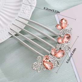 XPEX 3 Pack Hair Combs with Rhinestones Hair Combs Butterfly and Flowers Hair Combs with Rhinestones Hair Combs for Women Girls Gifts Bridal Hair Accessories Hair Side Combs for Women and Girls