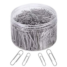 Paper Clips Assorted Sizes, Medium and Jumbo Size 1.3" & 2.0" Silver Coated Paperclips for Office School Home and Personal Use