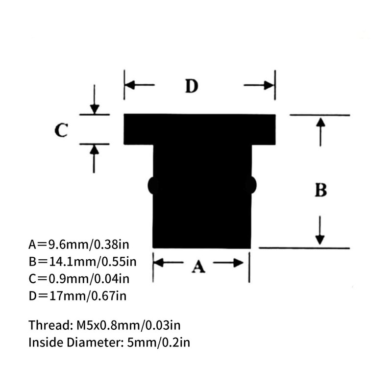 aqxreight - M5 Rubber Nuts Black 5mm Metric Motorcycle Windshield