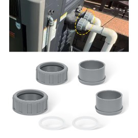 DearChan 2-Pack 2" CPVC Connector with Heater Flange & Nut Kit, Connector Union, Connector Heater Flange for Raypak Rheem Pool Heater Connector Union, Replace for 006723F