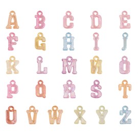 LiQunSweet 1000 Pcs AB Color Plated Acrylic Alphabet Chams Mixed Initial Letters Charm for Earrings Keychain Bracelet Necklace Jewelry Making