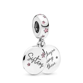 Forever Sisters Dangle Charm 925 Sterling Silver Pendant,Jewelry Beads Gifts for Women Bracelet&Necklace A0191