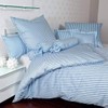 Janine Design Striped Bed Linen Modern Classic Light Blue Pillowcase