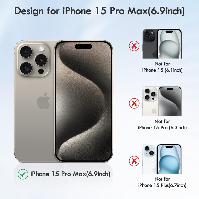 SAMWSK for iPhone15 Pro Max Case,Military Grade Drop Protection, Compatible