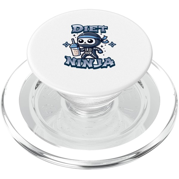 Cute Diet Ninja Protein Shake Skeleton Ninja PopSockets PopGrip for