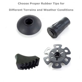 Walking Stick Tips Rubber 4 Pack Trekking Pole Tips Replacement Rubber Feet for Hiking Poles, Walking Sticks, Trekking Poles Rubber Tip for Walking Sticks Hiking Trekking Poles