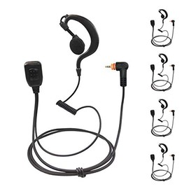 ProMaxPower Two Way Radio G-Shape Swivel Earpiece Headset for Motorola SL7550e SL300 SL4000 SL1K (5-Pack)