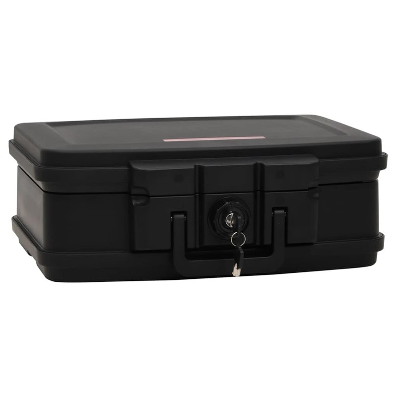vidaXL Black Safe Box - Fireproof and Waterproof Polypropylene Safety