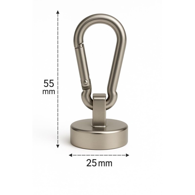 Neodymium Magnet with Carabiner, Premium Magnetic Hook - 50 kg