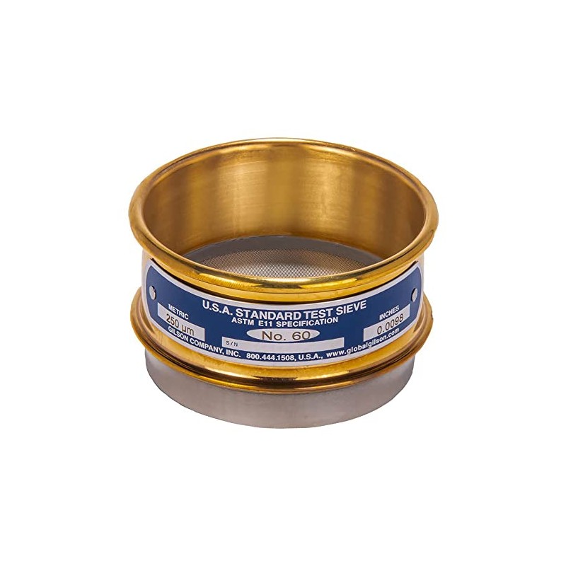 Gilson Performer V3CF #50 Brass/Stainless Steel Sieve, 50, 3" Diameter,