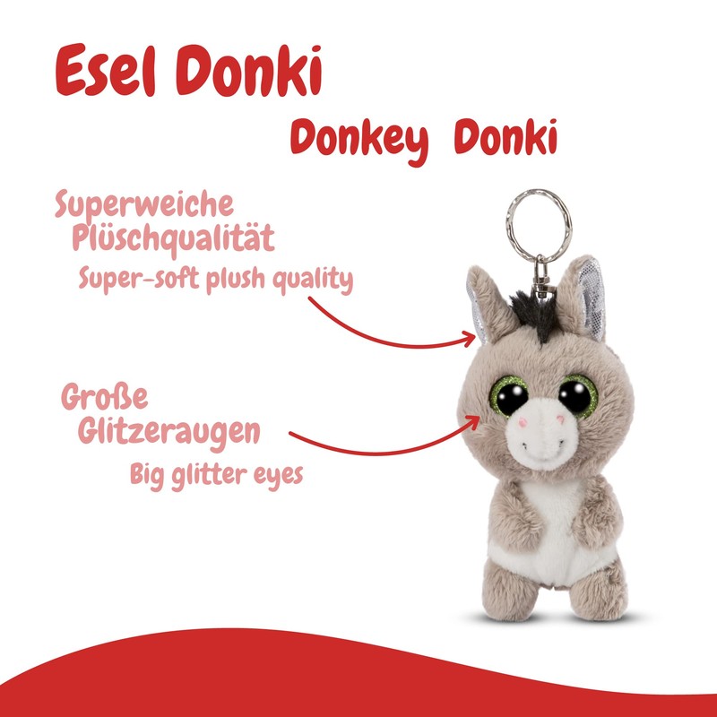 NICI 47661 Original – Glubschis Donkey Keyring Donki 9cm –